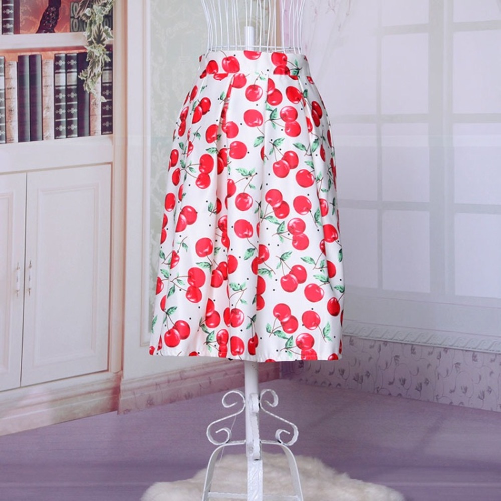 Retro Cherry Skirt *DONATED TO GOODWILL